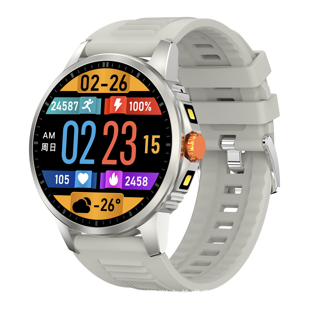 V5 Round-screen Smartwatch With Dual Flashlight And Bluetooth