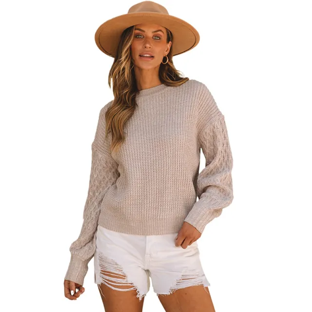 Pullover Acrylic Sweater Women's Casual Loose And Warm Drop Shoulder Lc2723882 P6016 L - Shop at LoveMi