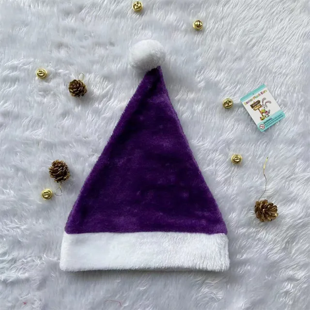 Creative Christmas Hat Decorative Plush Hat Rainbow Color Purple - Shop at LoveMi