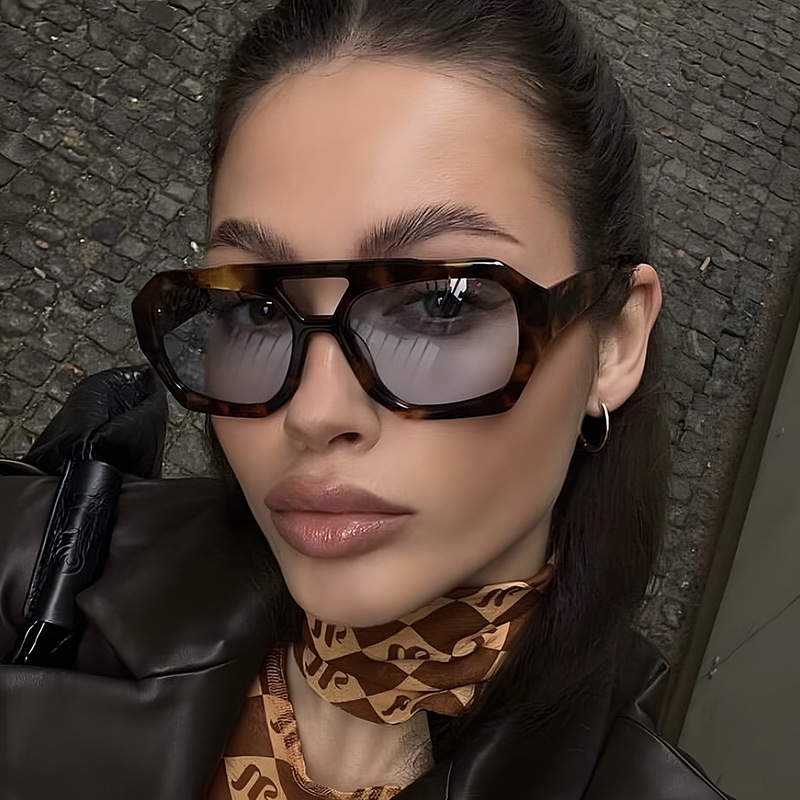 Ins Big Frame Leopard Sunglasses Summer Sunshade Beach Vacation Glasses - Image 9