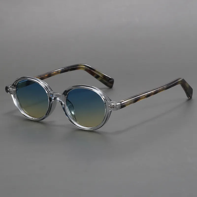 Retro Oval Black Frame Sun Shade Glasses - Image 8