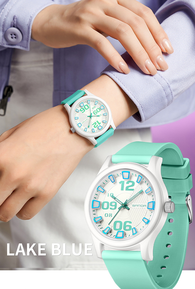 Sanda 3252 Waterproof Silicone Strap Quartz Watch For Teenagers Boys and Girls