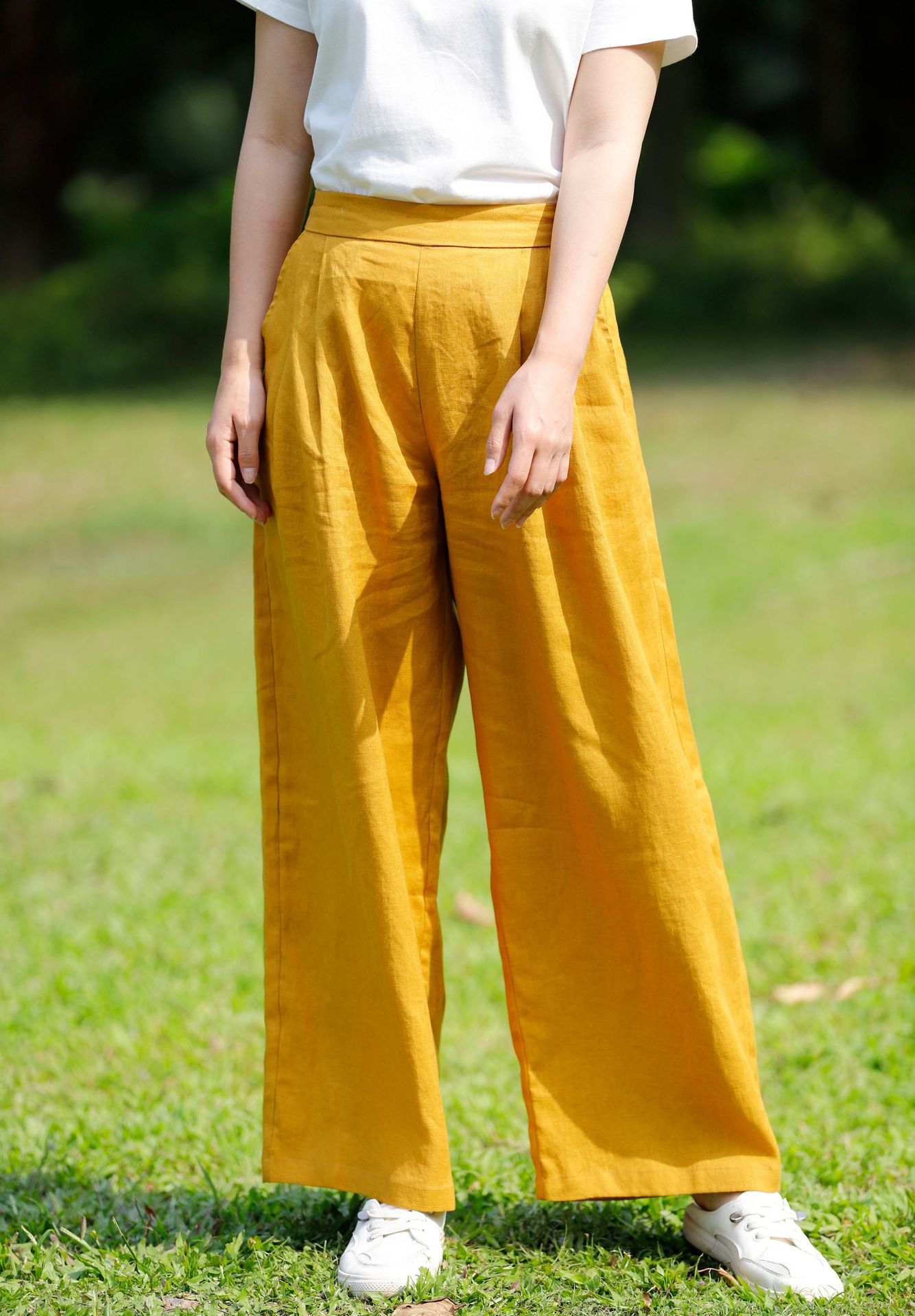 Title 13, Linen Wide Leg Pants New Multi-color Mid-waist ...