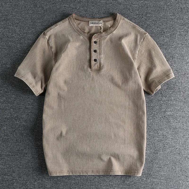 Men's Retro All Cotton Short Sleeve T-shirt