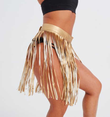 Summer New Women's Clothing Sexy Tassel Splicing Skirt Gold - Shop at LoveMi