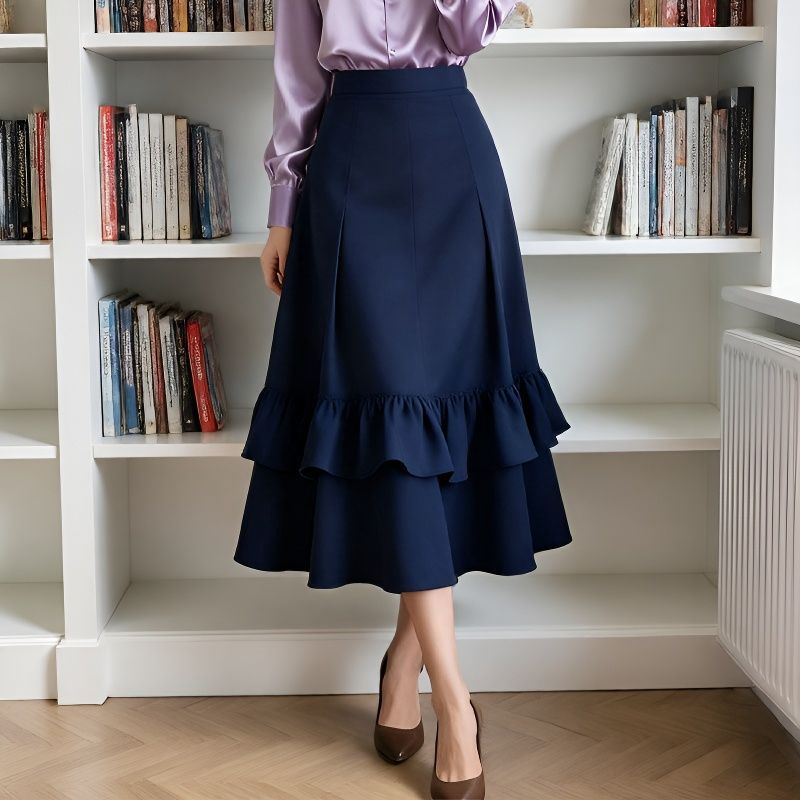 Women's Solid Color A-line Elegant Slimming Skirt