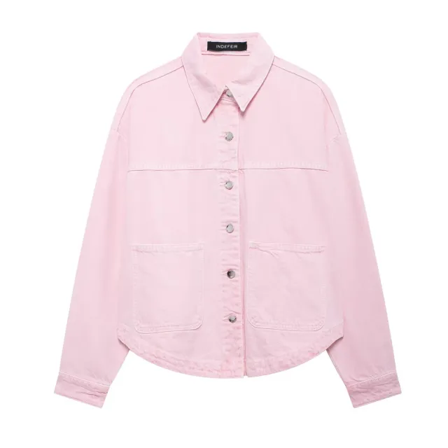 Women's Loose Casual Pocket Long Sleeve Denim Jacket Color 2 - Shop at LoveMi