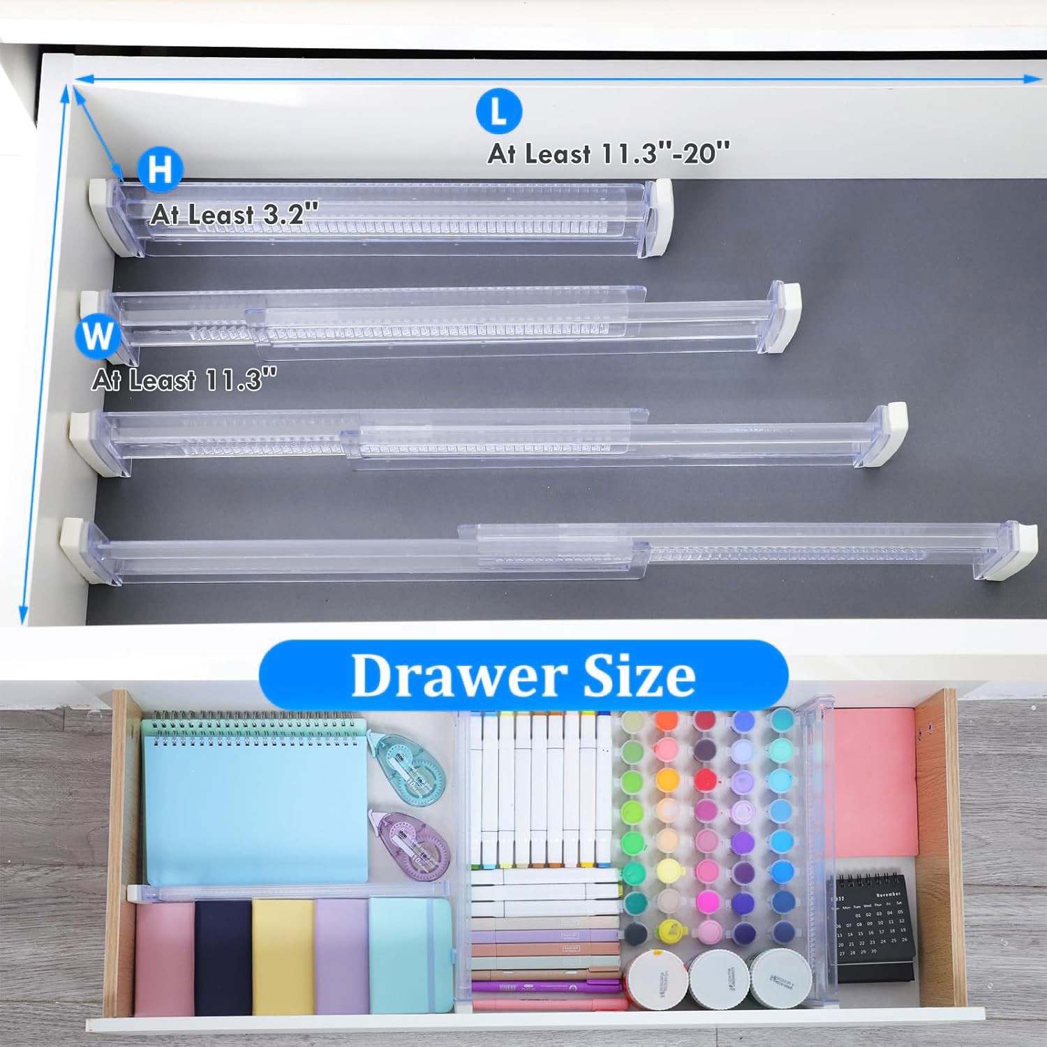 Adjustable Divider Length Adjustable Storage Partition For Drawers
