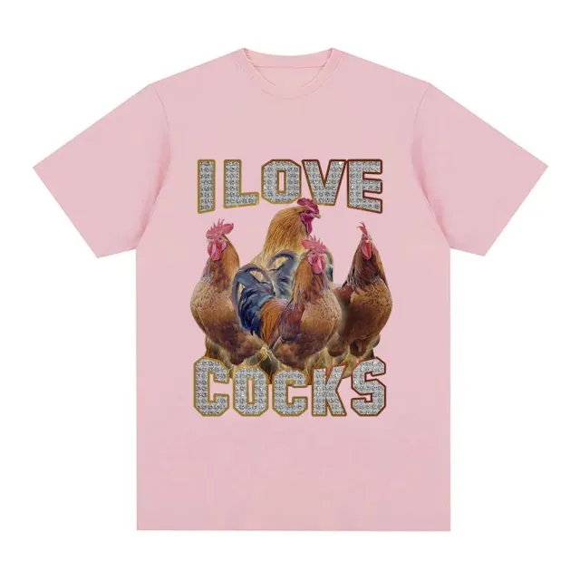 I Love Cocks Funny Roosters Meme T shirt Chicken Enthusiast 3Pink - Shop at LoveMi