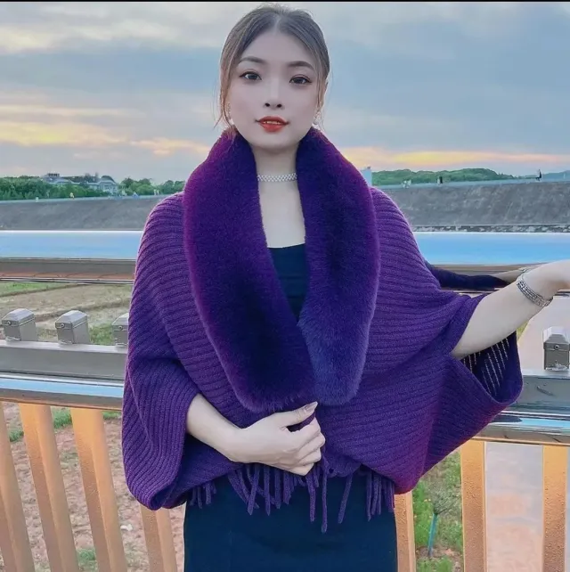 Fashion Personalized Knitted Cardigan Coat For Women Purple - Shop at LoveMi
