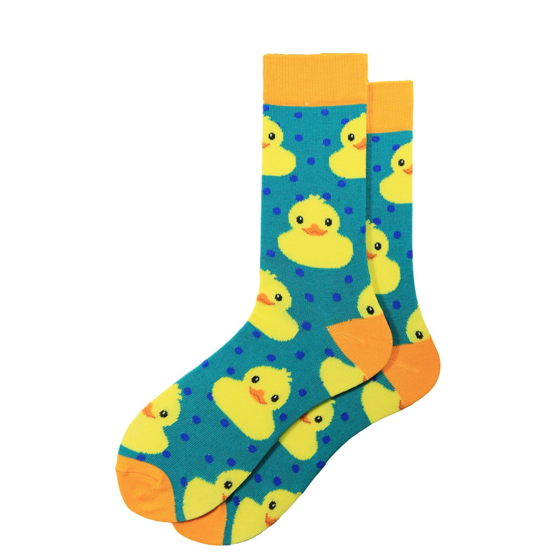 New Colorful Personality Small Yellow Duck Fashion Trendy Socks Cross-border Men's Mid-calf Length Sock