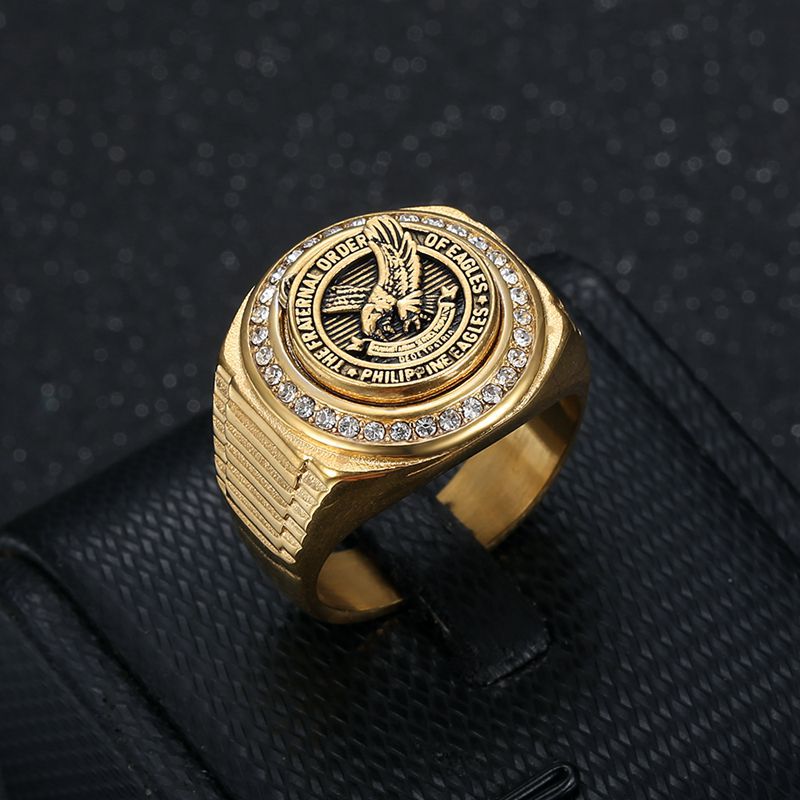 Stainless Steel Vacuum Eagle Domineering Men's Ring