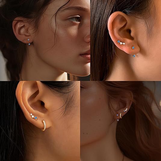 Electroplating Real Gold Ear Clip Ear Studs 6 Pieces Suit