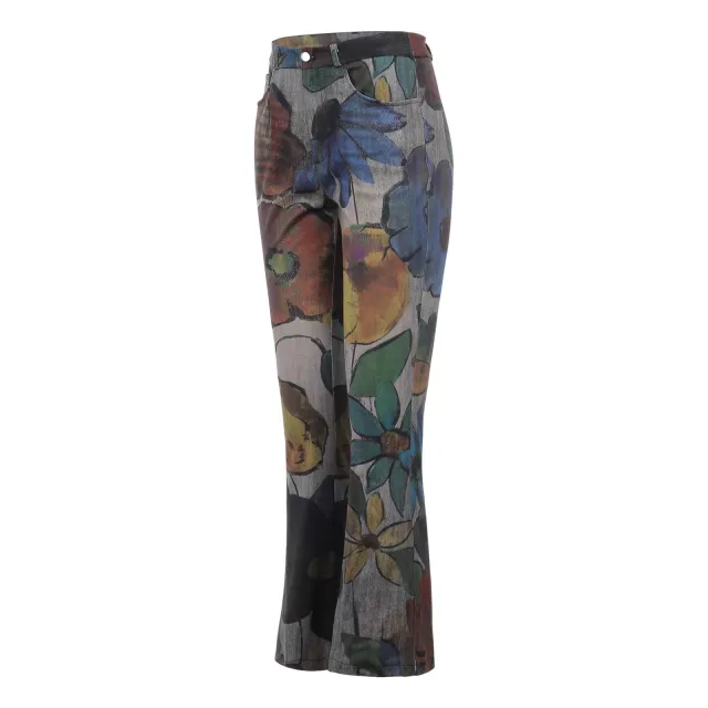 European And American Plus Size Women's Casual Pants Floral Thin Trousers - Shop at LoveMi
