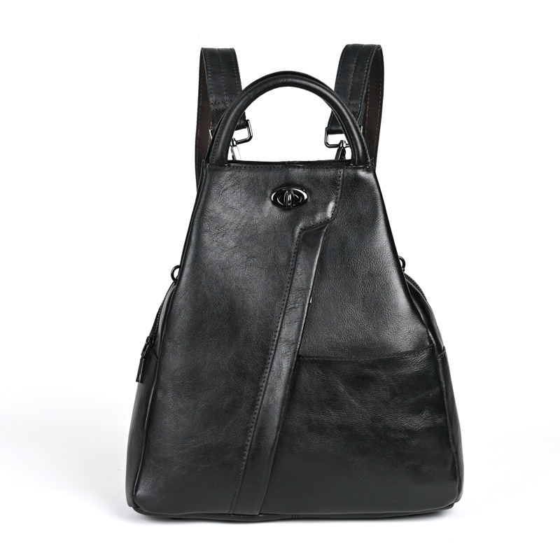 Sac à dos vintage de grande capacité en cuir de vachette pleine fleur – Image 4