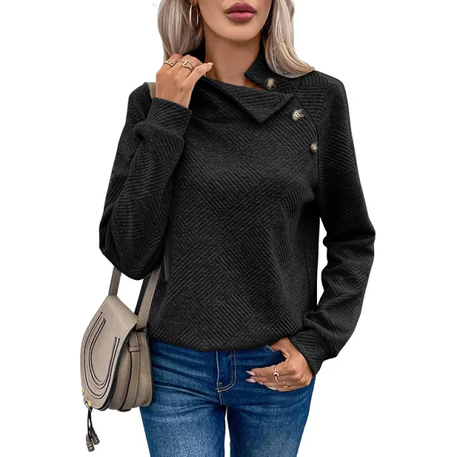 Solid Color Pullover Long Sleeve Top Lc25316230P2Color S - Shop at LoveMi