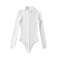 Stand Collar T-shirt Female Autumn And Winter Rompers - Tan - View 1