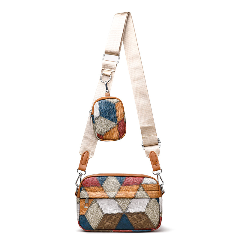 Retro Fashion Small Square Bag – Contrast Stitching Shoulder Crossbody Purse - Picture 12 of 12