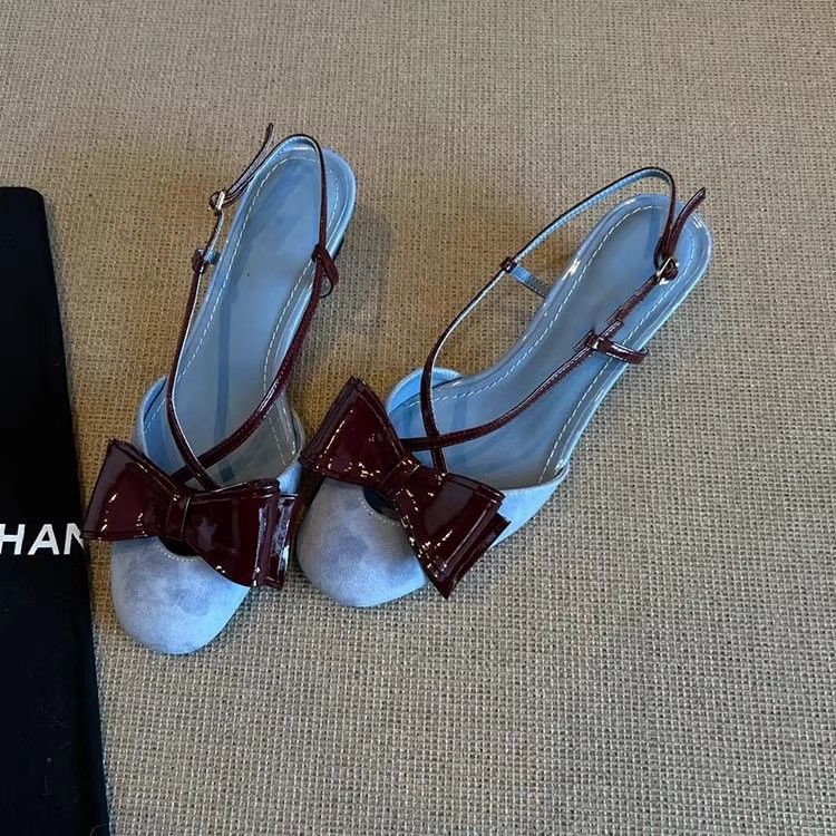 Baotou Sandals Womens Summer Outdoor Style French-style Bow Tie
