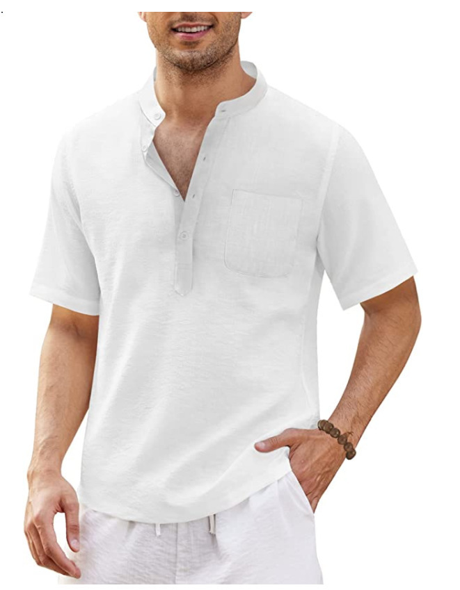 Title 14, European And American Mens Cotton And Linen Ca...