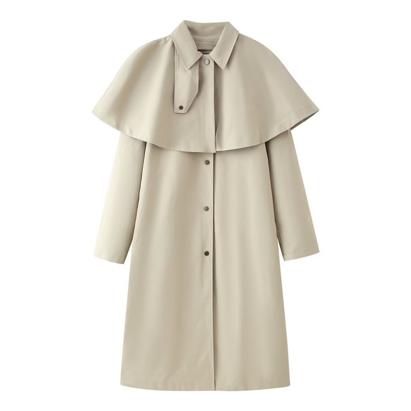 Women's French-collar Cape-style Trench Coat