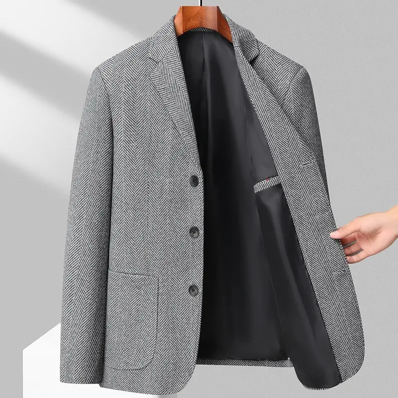 New Mens Casual Wool Suit Jacket