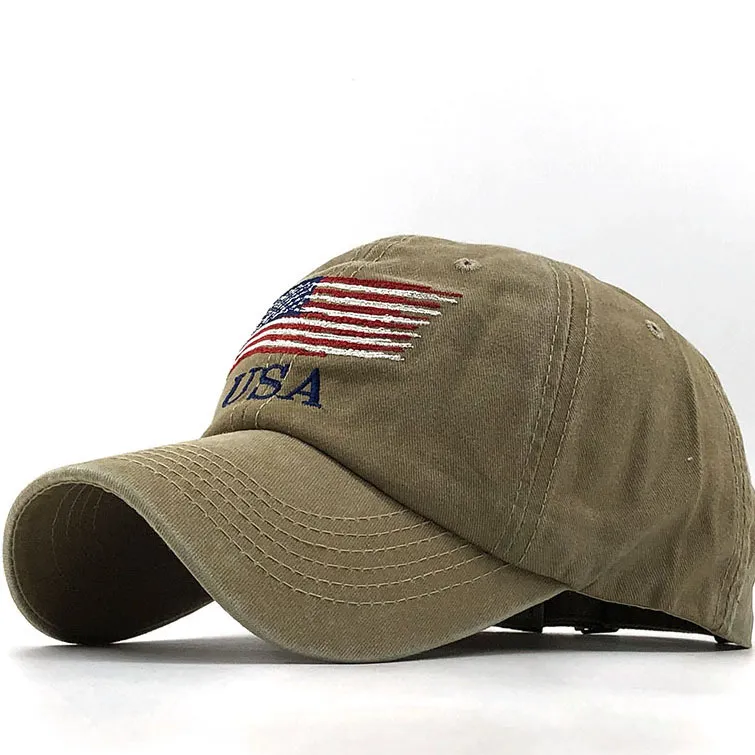 Washed Distressed Letters Baseball Cap All-match Trendy Men And Women - Khaki