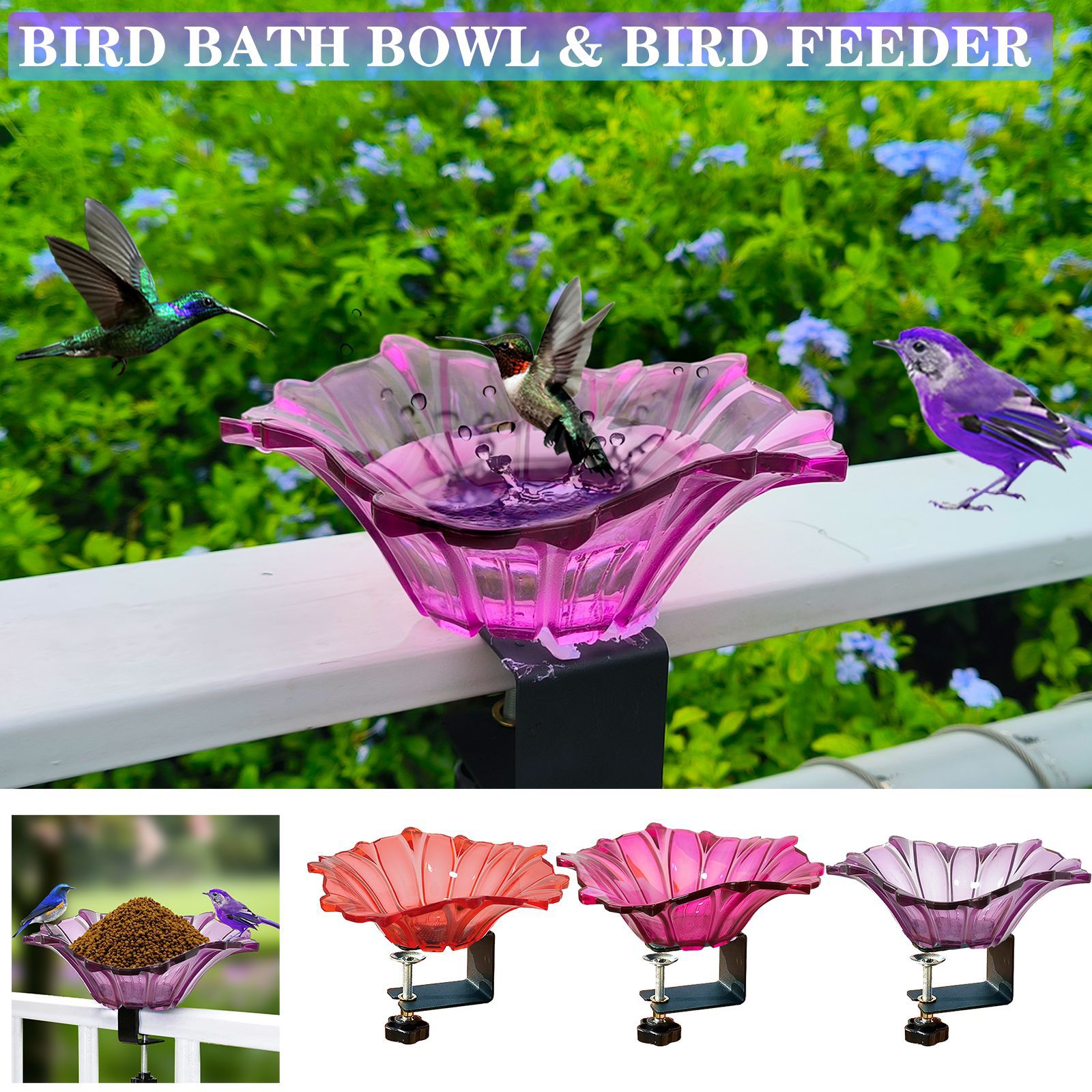 Title 4, Outdoor Garden Miniature Bird Tub Feeder