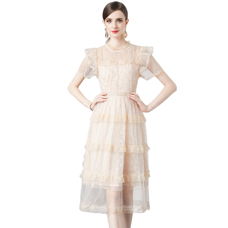 Embroidered Mesh Long Dress, picture 3 of 5