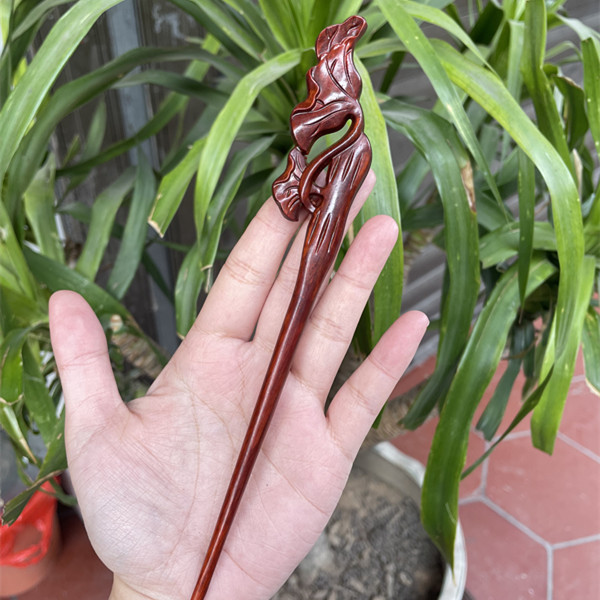 Ebony Antique Carved Hairpin 35