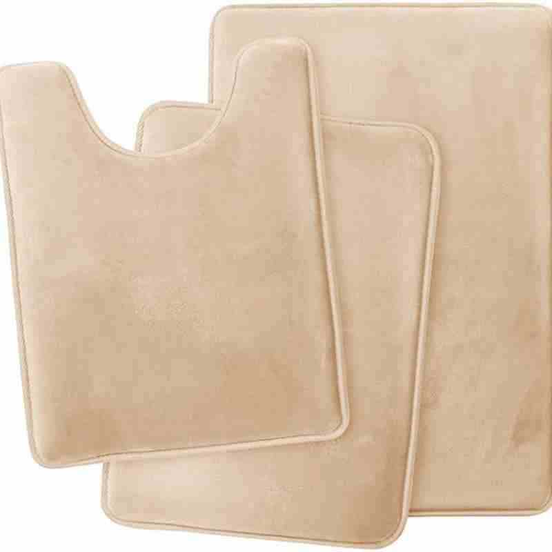 Non-slip Coral Fleece Bathroom Set Toilet Mat And Bathroom Floor Mat For Home Use