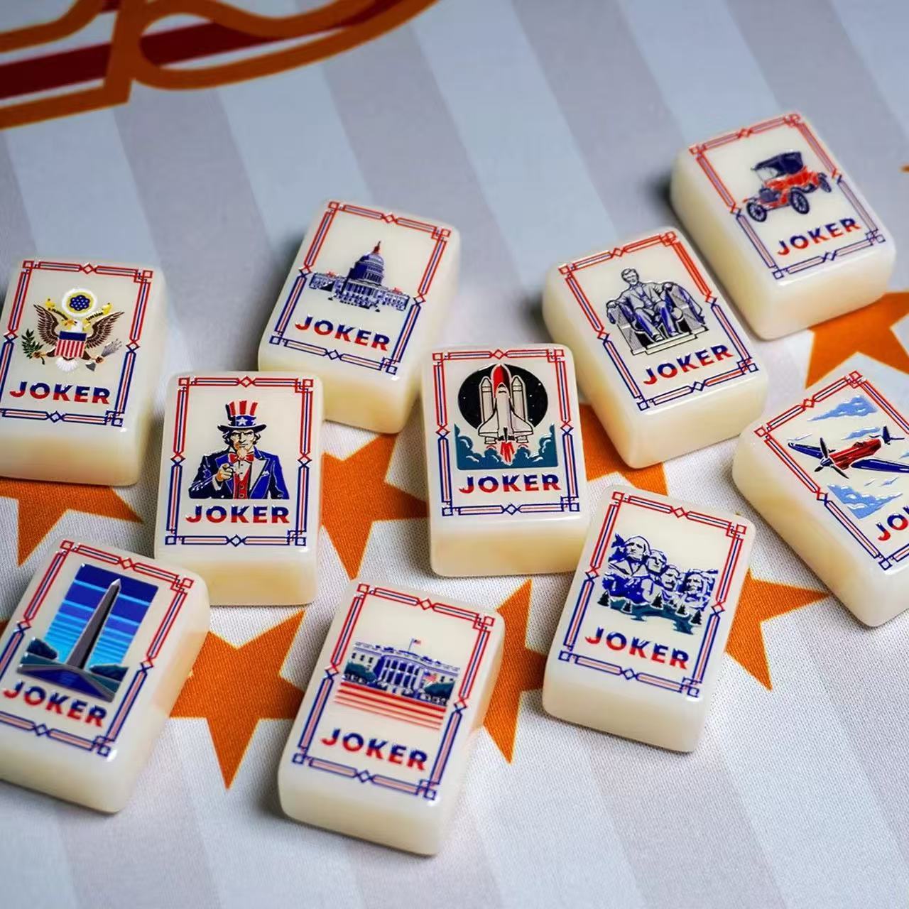 250th Anniversary American Commemorative Engraving Printing Hand Rub Acrylic Mahjong