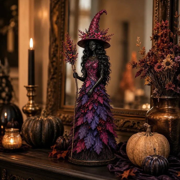 Halloween Magic Autumn Witch Statue