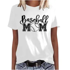 Mother's Day Baseball Women's Various Styles Loose-fitting Pullover Round-neck Short-sleeved T-shirt - 47442-M - View 1