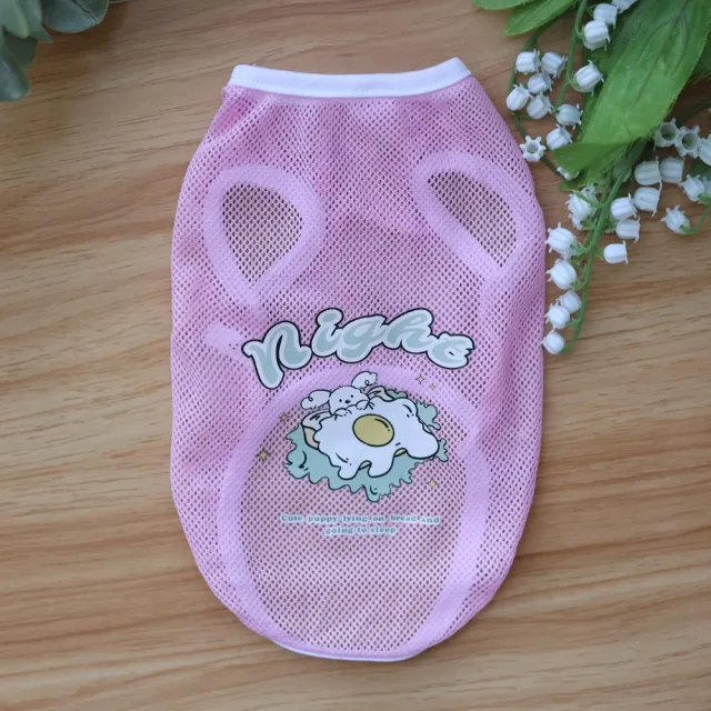 Spring And Summer Grid Pet Cute Cartoon Printed Vest Pink - Shop at LoveMi