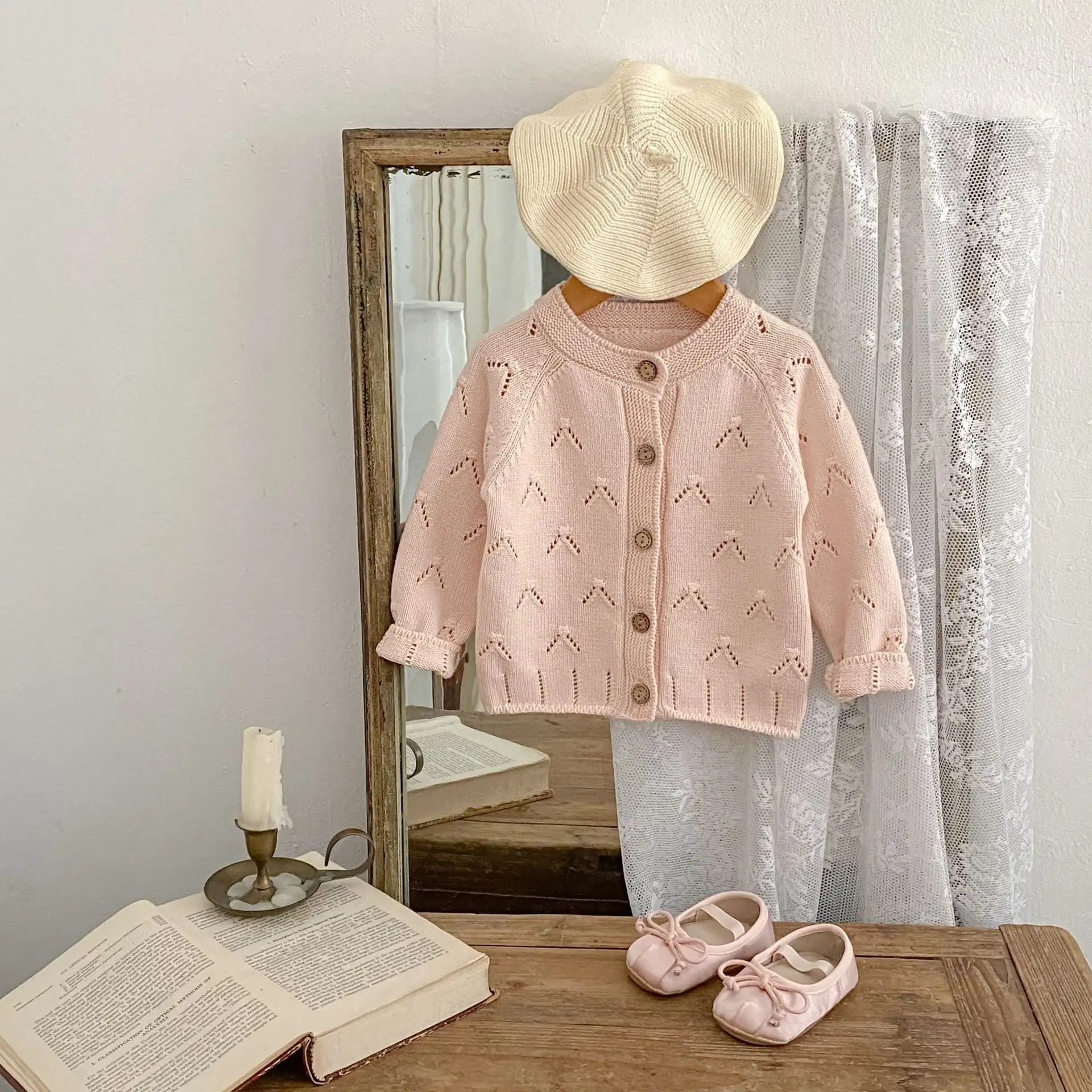 Spring And Autumn Baby Knitted Cardigan Baby Girl Mori Style