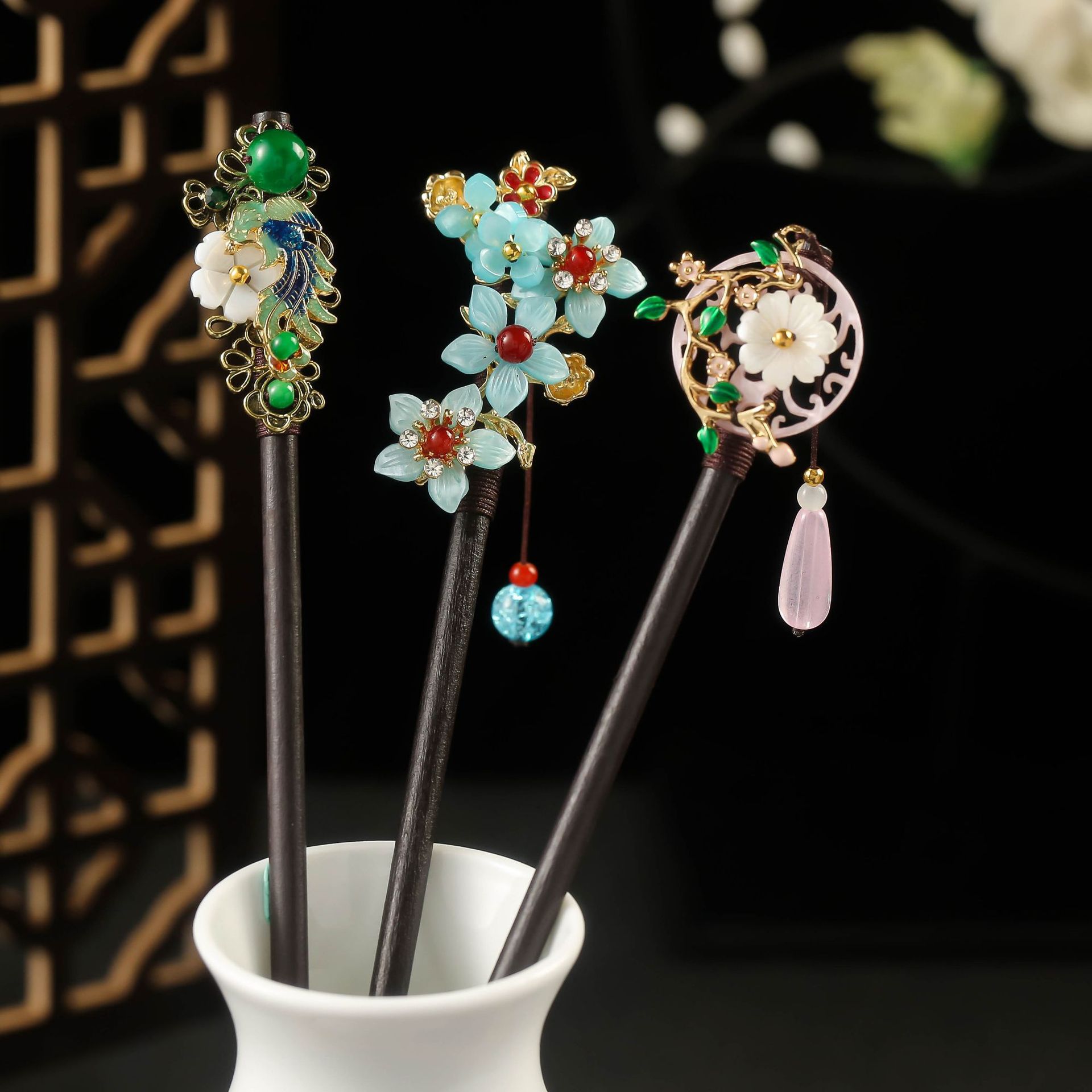 New Chinese-style Tassel Wooden Hairpin For Updos