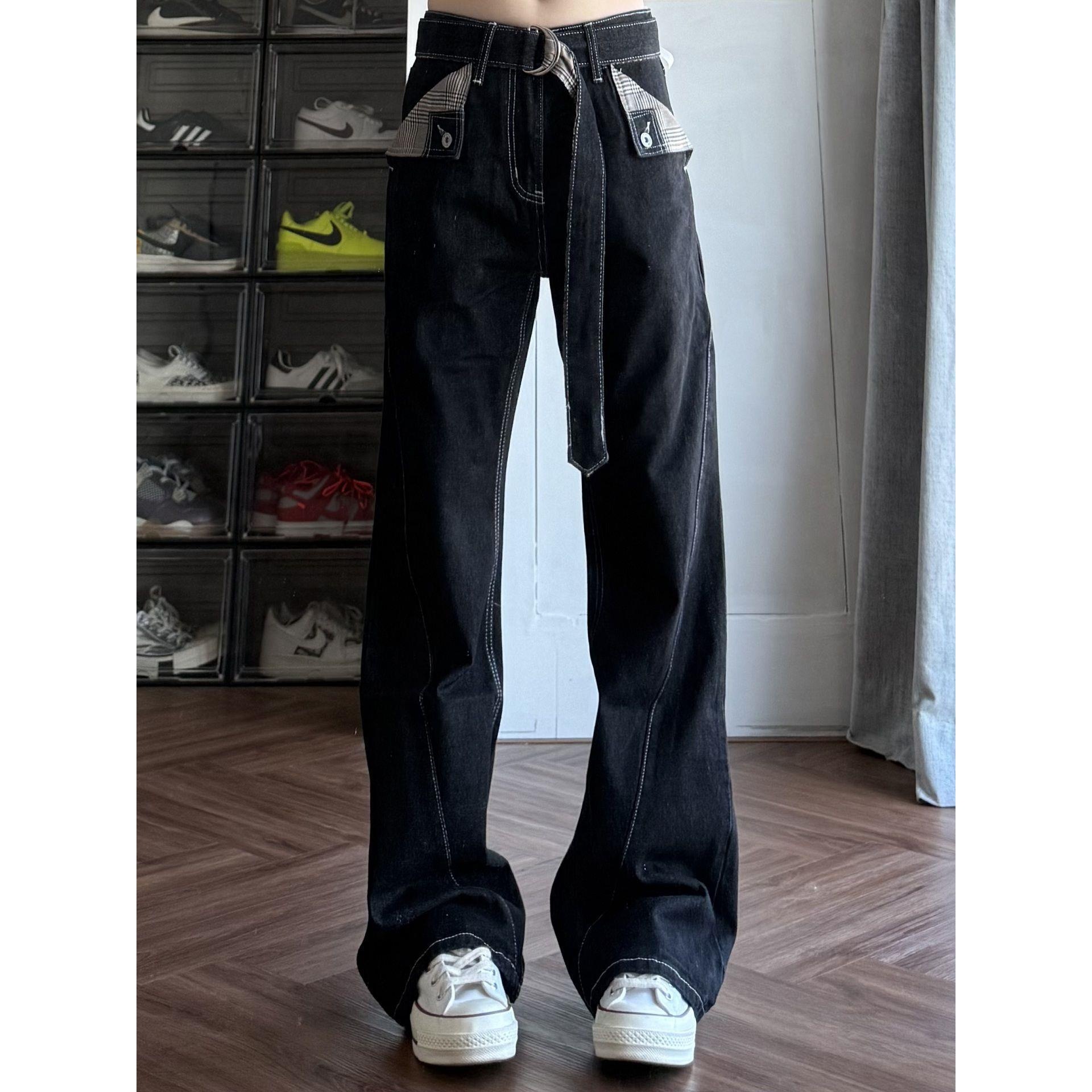 Mens American-style High-street Jeans Loose-fit Slimming Straight-leg Design