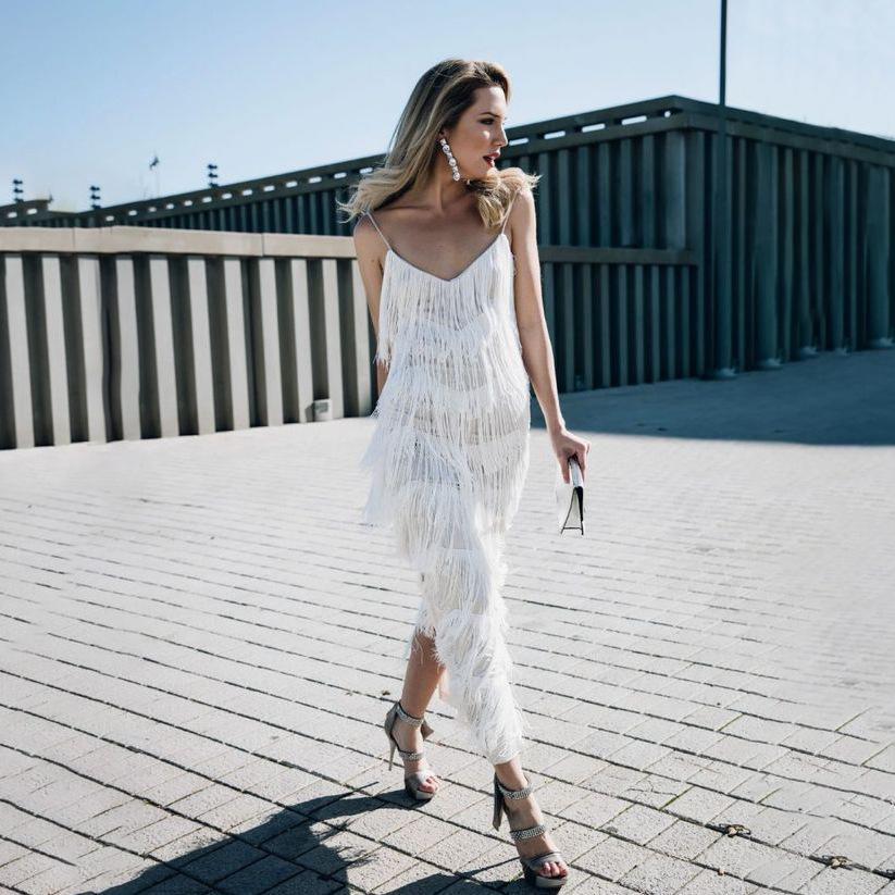 New Multi-layer Tassel Womens Dress