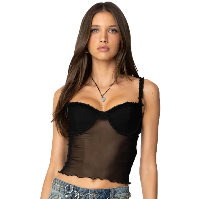 Women's Leopard print Strappy Mesh Lace Underwire Shaper Black - Shop at LoveMi