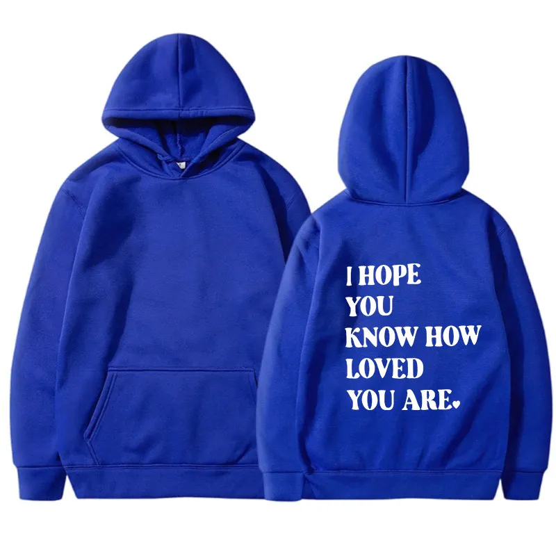Printed Hoodie Drawstring Hoodie European And American Plus Size - Blue