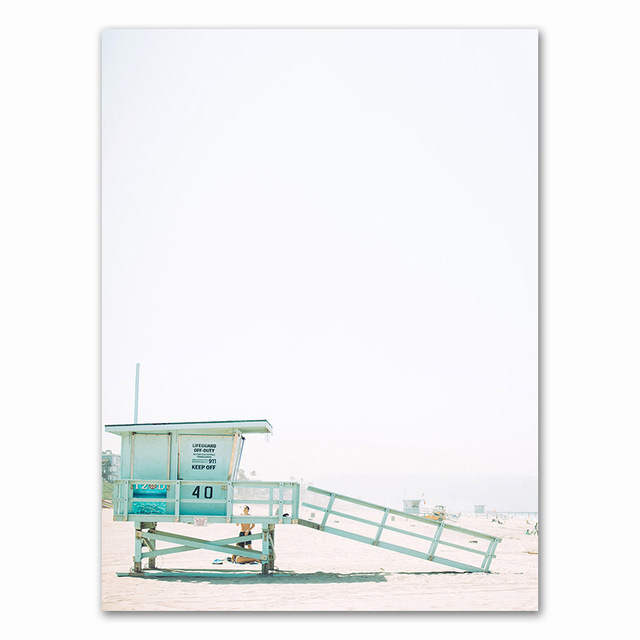 Surf Art Canvas Beach Surfboard Decorative Print Core