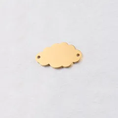 Mirror Stainless Steel Cloud Ornament Accessory Pendant 1525m - Cloud Double Hole Gold - View 1