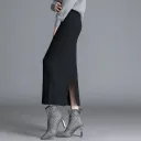 Black 75Cm Slit Hemline Style