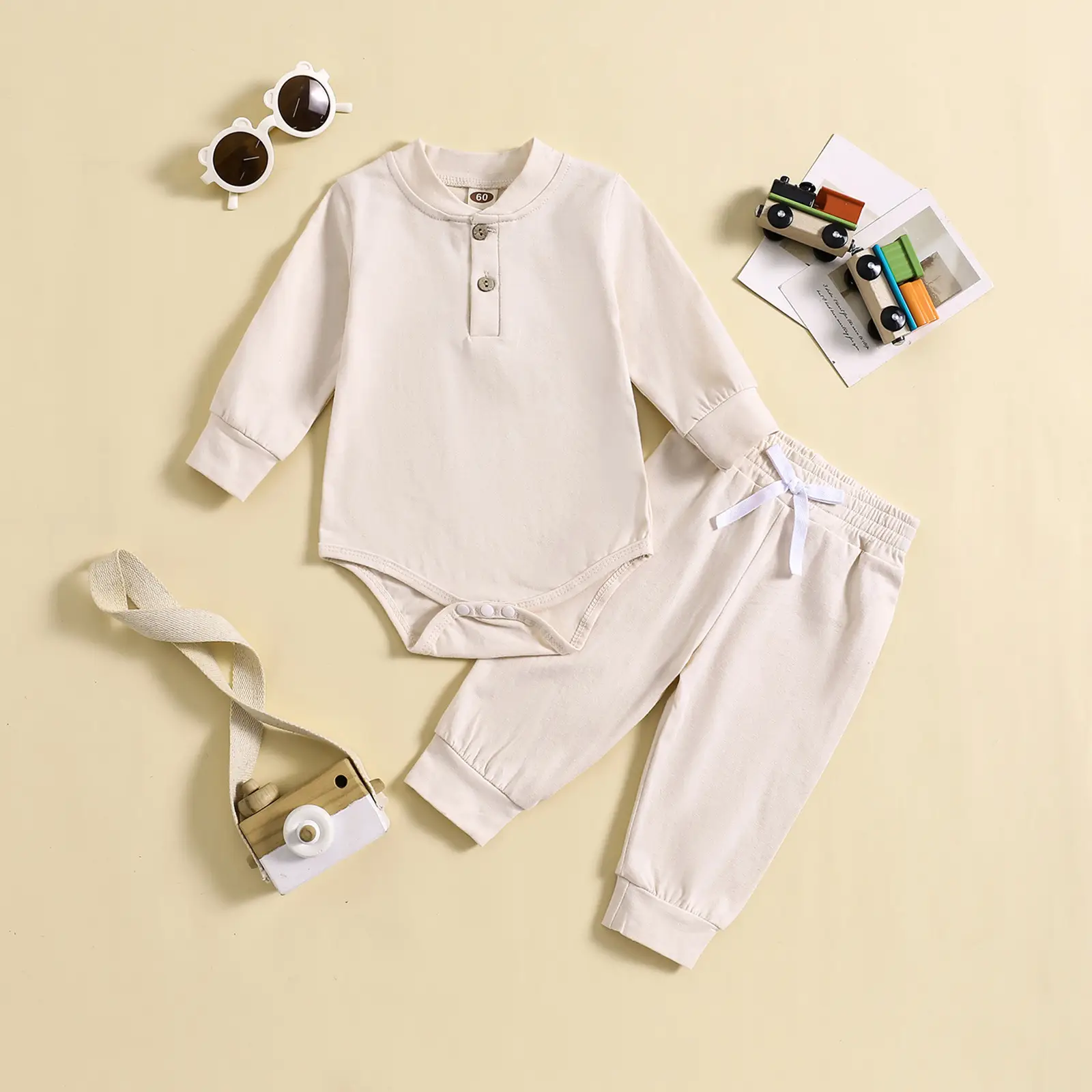 European And American New Children's Jumpsuit Long Sleeve Autumn Wear Romper Two-piece Set