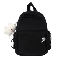 Women's Candy-coloured Personalised All-match Simple Backpack - Black - View 1