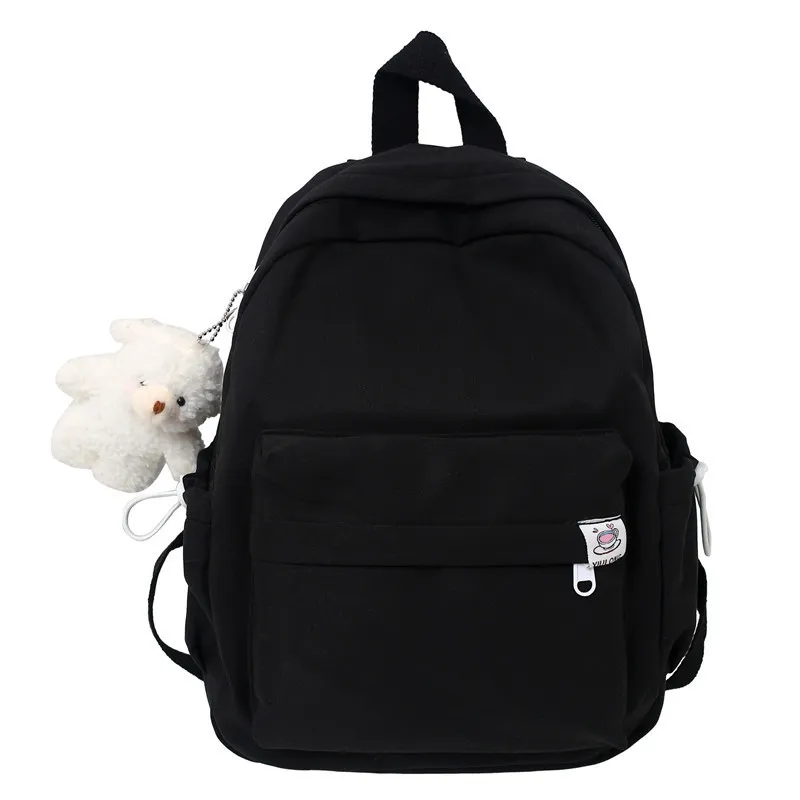 Women's Candy-colored Personalized All-match Simple Backpack - Black