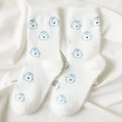 Women Plush Home Sleeping Socks - Mink Velvet Bird - View 1