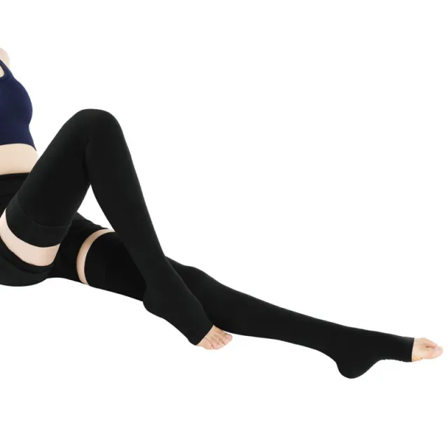 Medical Grade 2 Compression Stockings Open Toe Health Care Skinny Leg Black - Shop at LoveMi