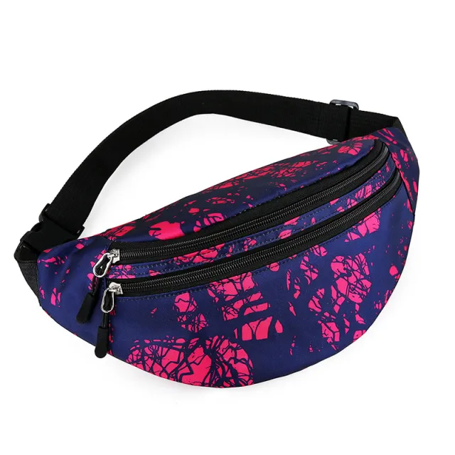 Women's Fashion Casual Nylon Multi layer Waist Bag Rose - Shop at LoveMi